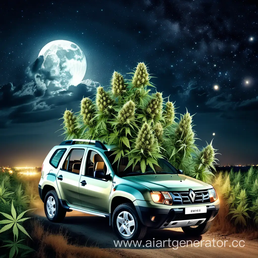 Enchanting-Night-Drive-Renault-Duster-Marijuana-Bushes-and-a-Joyful-Old-Driver