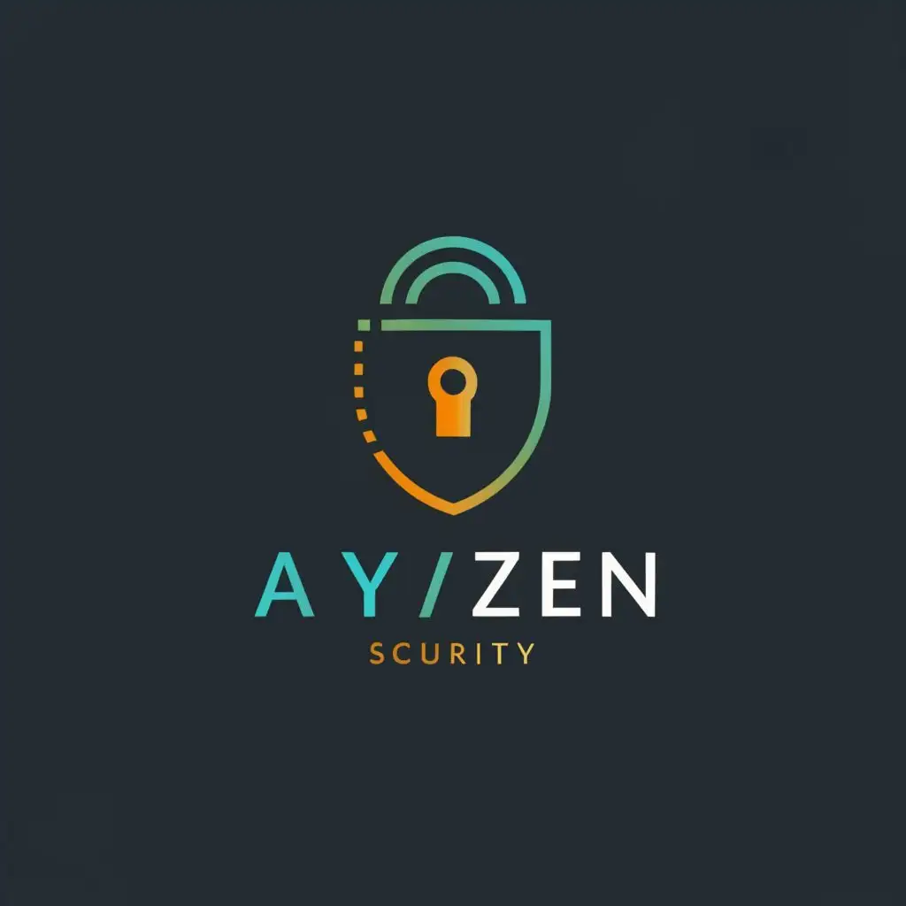 logo, guard lock security system, with the text "ayzen", typography, be used in Technology industry