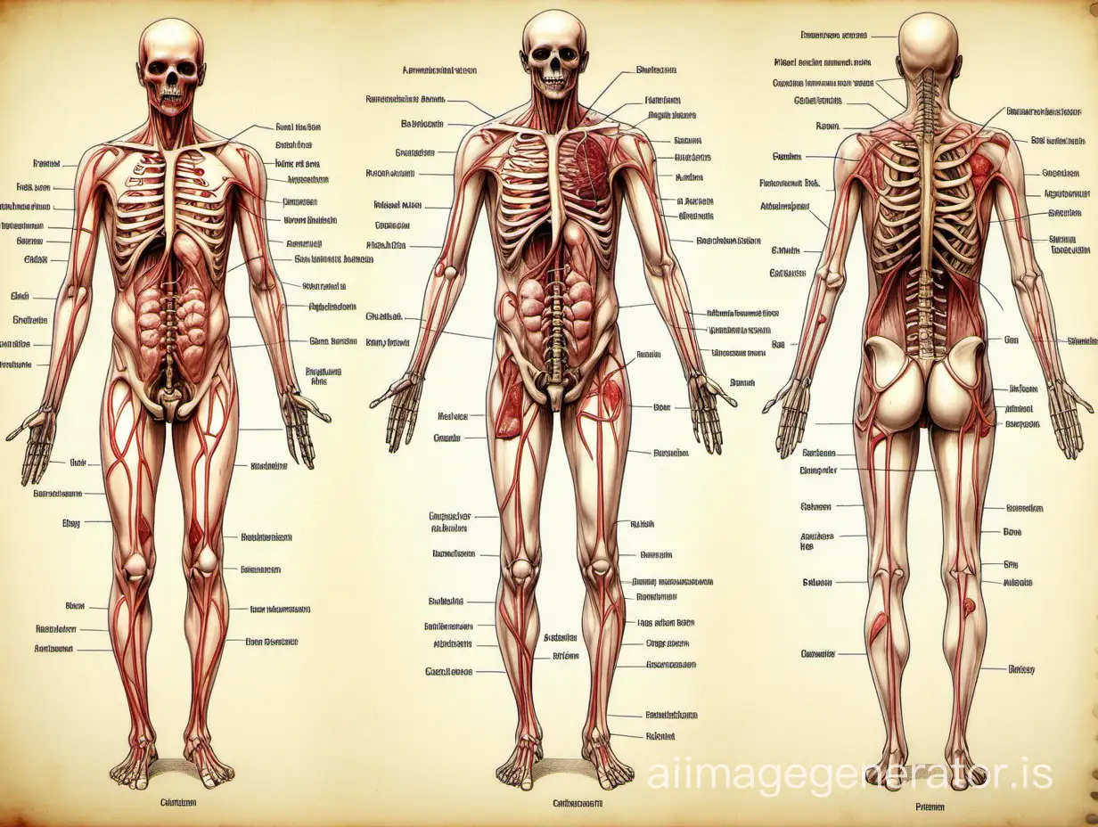 most frequent inflammation points on body - cadaver medical drawing