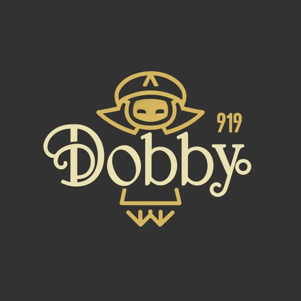 a logo design,with the text "dobby", main symbol:harry poter dobby,Minimalistic,clear background