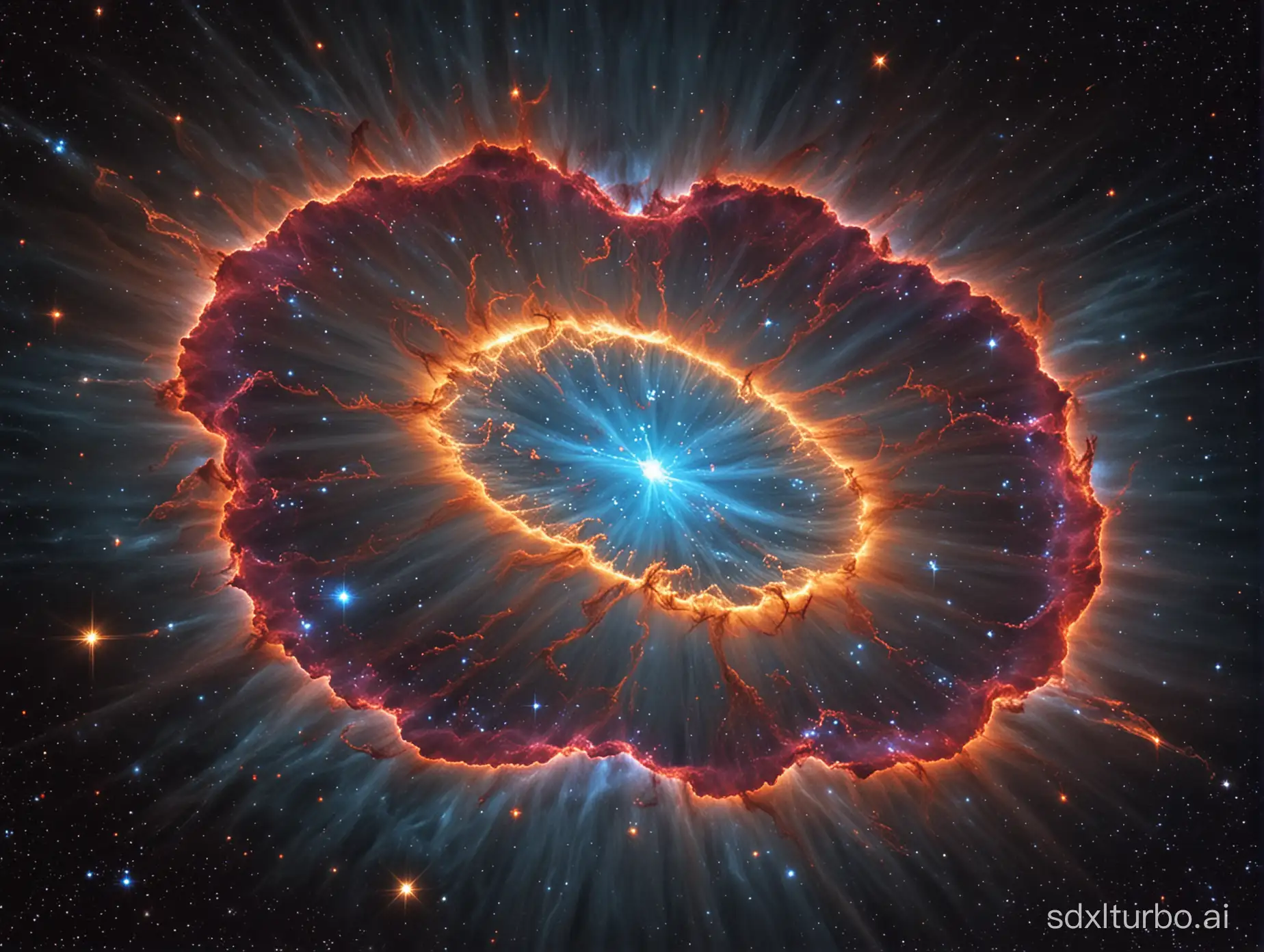 Vibrant-Supernova-Explosion-Illuminating-Cosmic-Sky