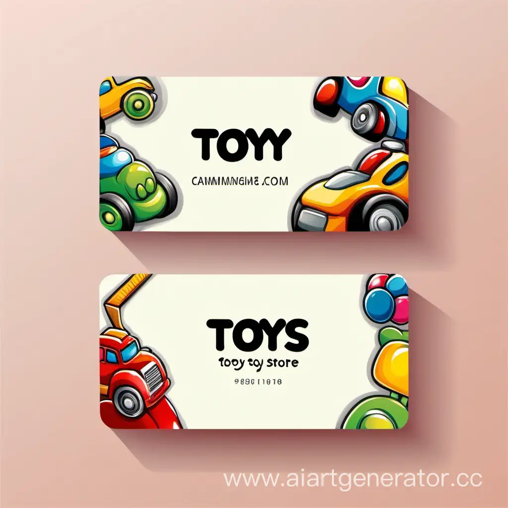Создай дизайн визитки для магазина детских игрушек, современную, с надписью ПОигрушки