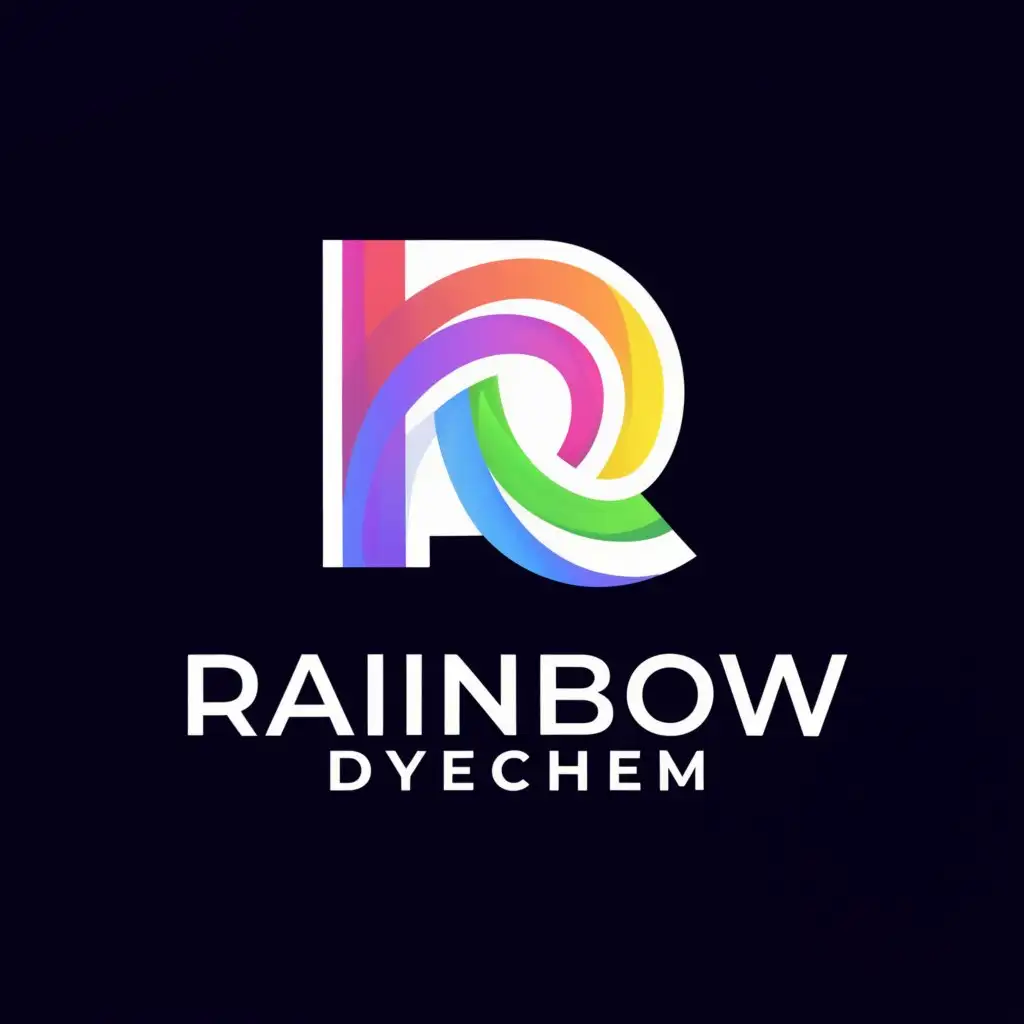 a logo design,with the text "Rainbow Dyechem", main symbol:R,Moderate,clear background