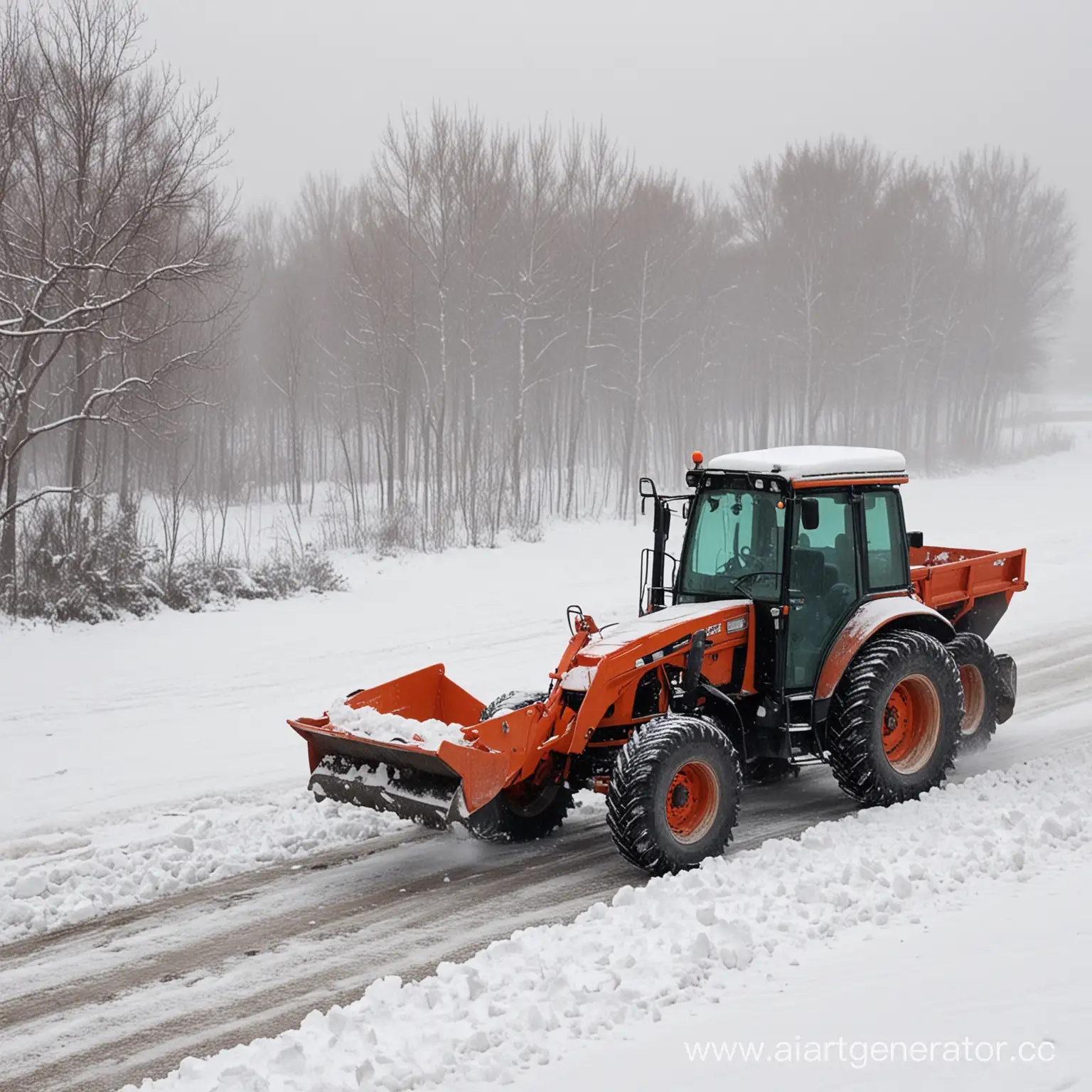 Snow-Removal-in-Moscow-Tractor-and-Dump-Truck-Clearing-Territory