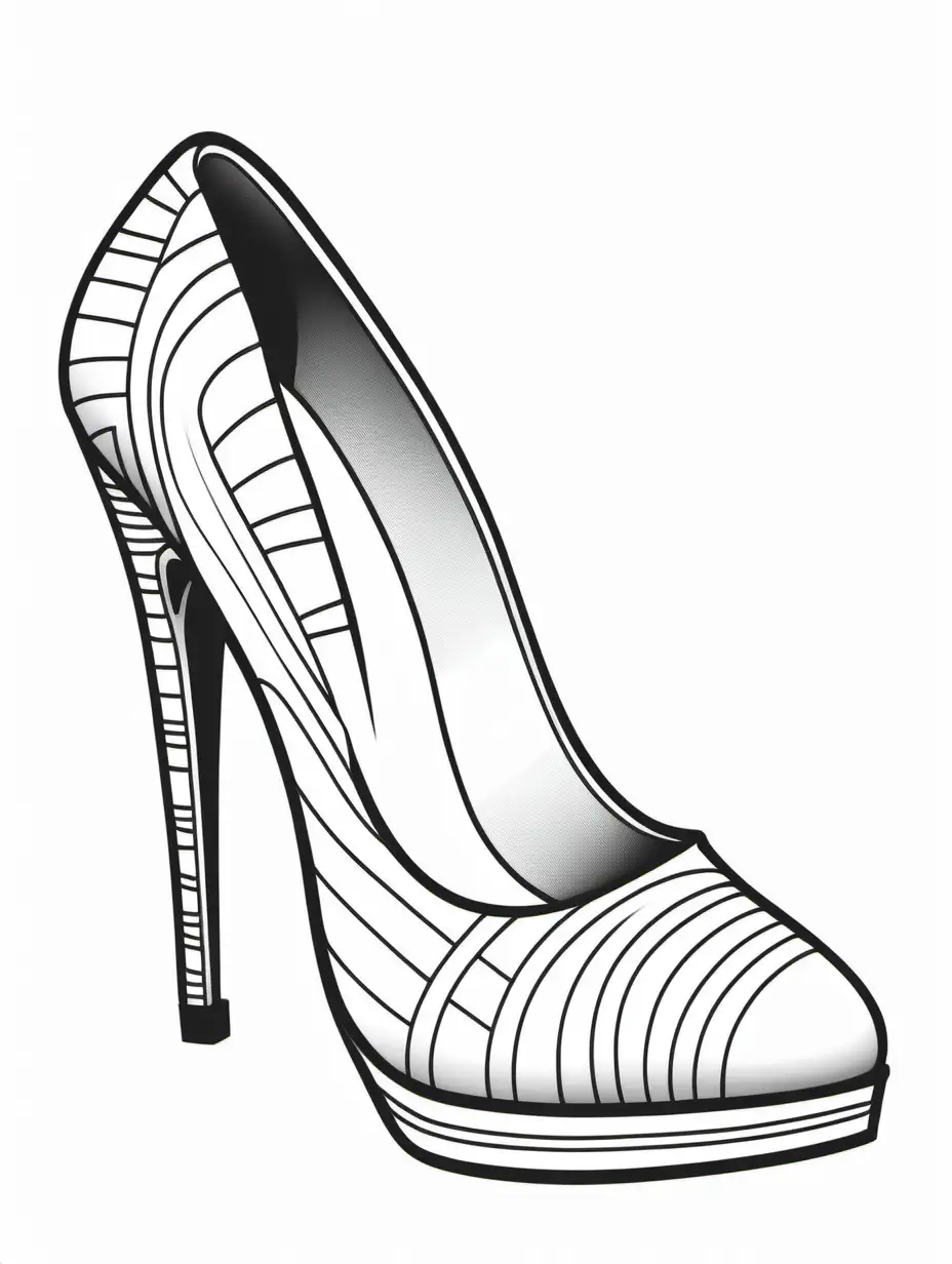 Vector Lineart Illustration Black High Heel Stock Vector (Royalty Free)  2312877371 | Shutterstock