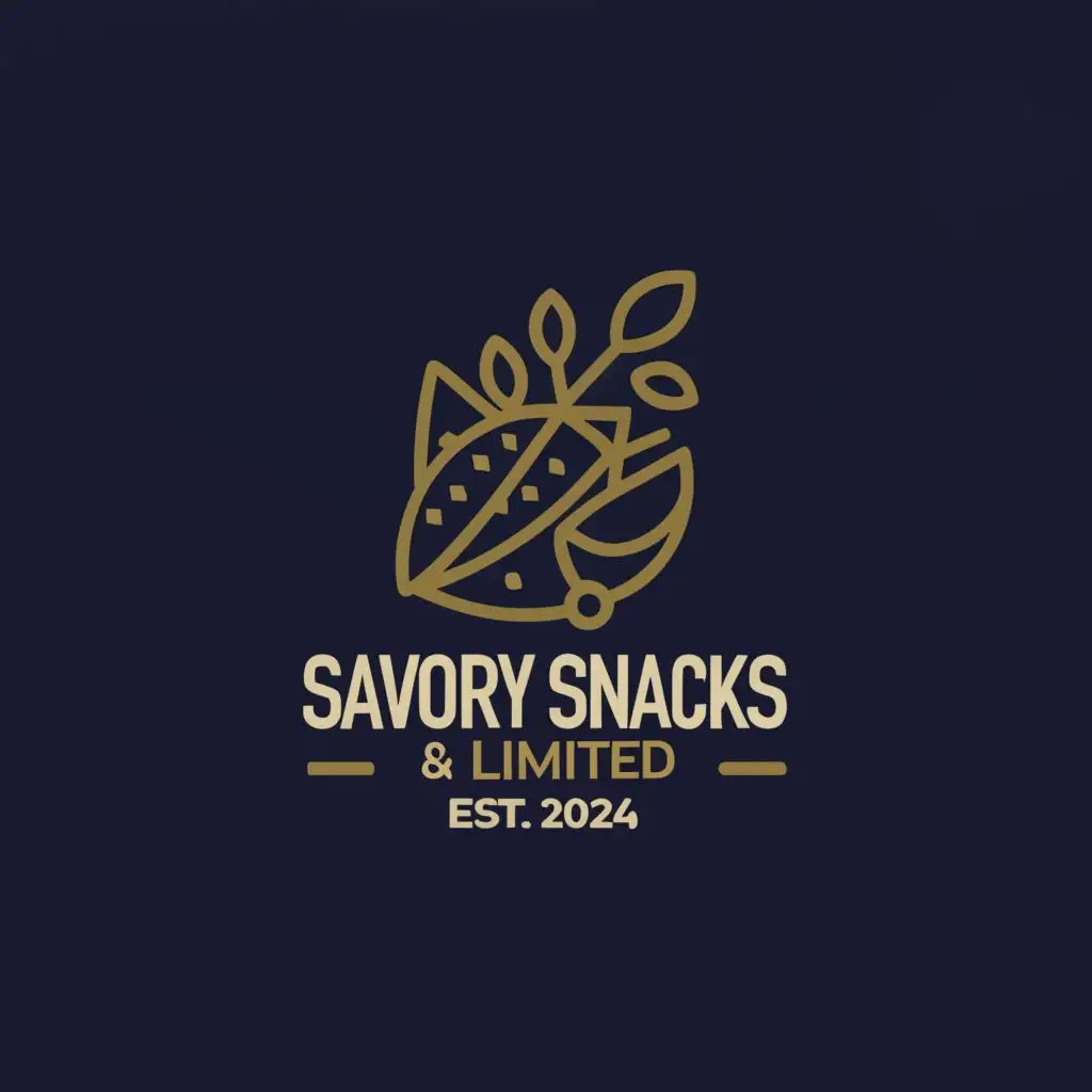 a logo design,with the text "Savoury Snacks & Foods Limited", main symbol:Est. 2024, "Wellness In Every Bite"

Dark blue or blue background,Moderate,clear background
