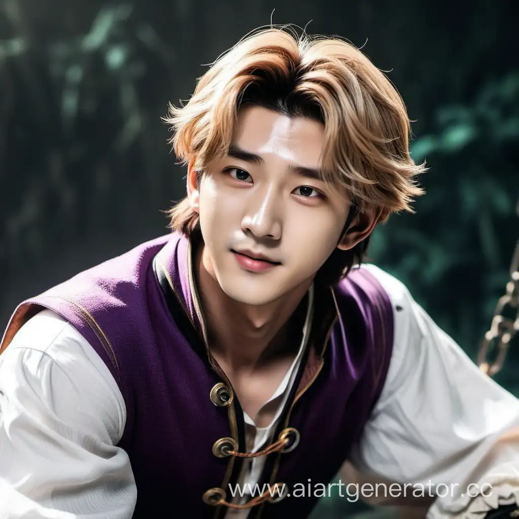 Han Jisung from Stray Kids as Flynn Rider from Rapunzel