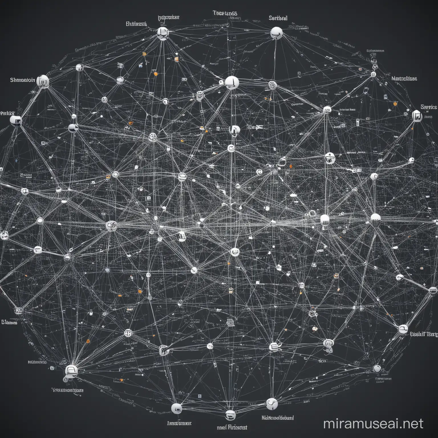 当我们将互联网视为一张可视化的图时，我们看到的是一个庞大而复杂的网络，由无数个节点和连接构成。每个节点代表着一个网站、服务或信息源，而连接则表示这些节点之间的关系和互动。这张图展示了互联网的拓扑结构，包括不同网站之间的层次结构、链接的程度以及它们之间的分类和主题。同时，地图上还显示了网站的地理位置和服务器分布，以及实时的流量和热点数据。整个图像是一个动态的、多维度的视角，能够帮助我们更好地理解和导航互联网世界。