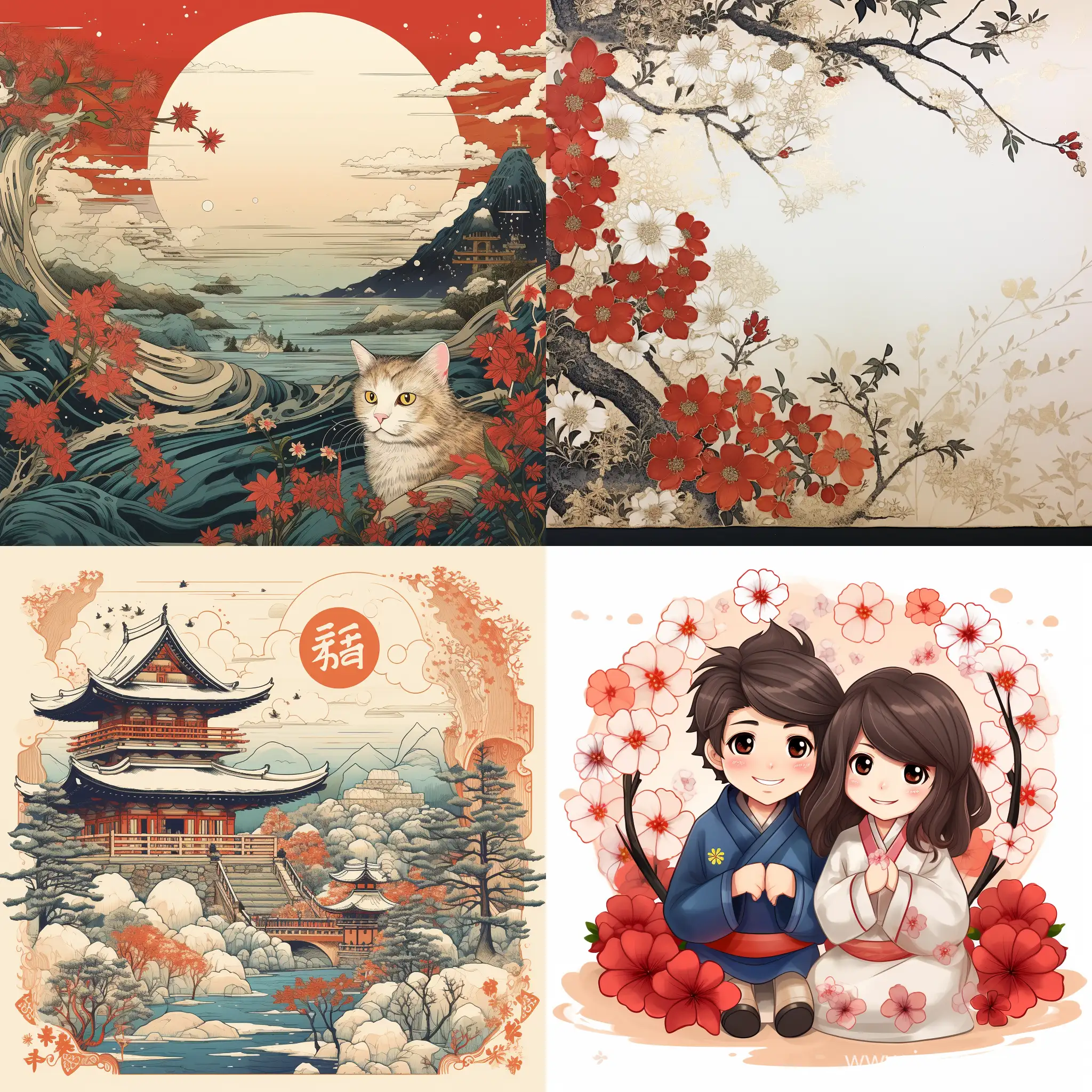 Новогодняя открытка на японском и будь что будет
