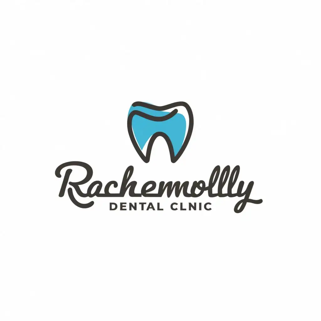 a logo design,with the text "RachelMolly Dental Clinic", main symbol:tooth,Minimalistic,be used in Medical Dental industry,clear background