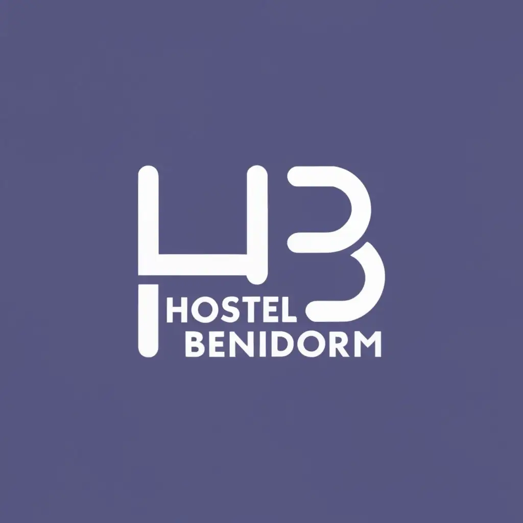 logo, HB, black, text "Hostal Benidorm" under logo, small letters, black backgroung