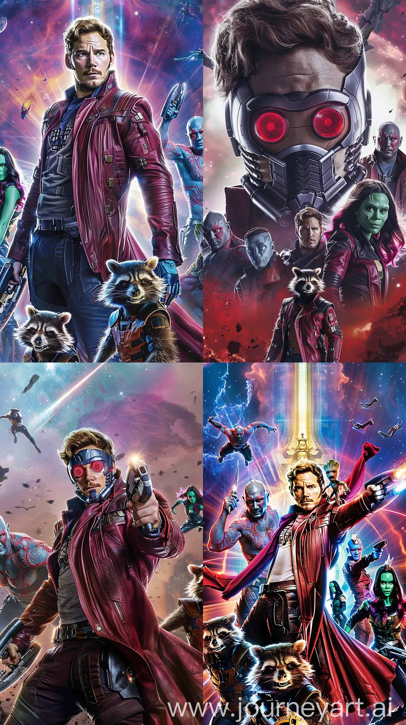 Movie poster Star-Lord and his team --ar 9:16 --v 6.0
