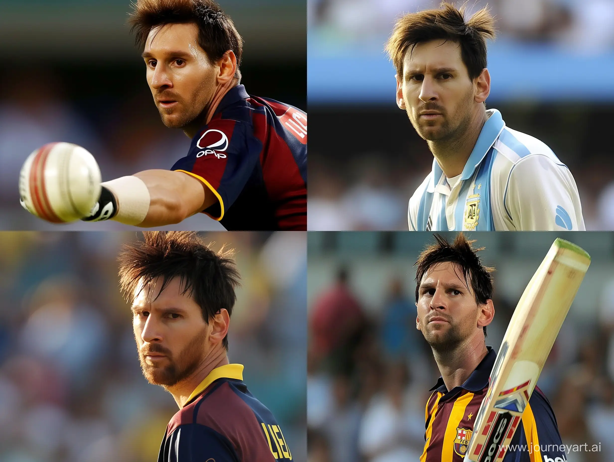 leo messi as a cricketer