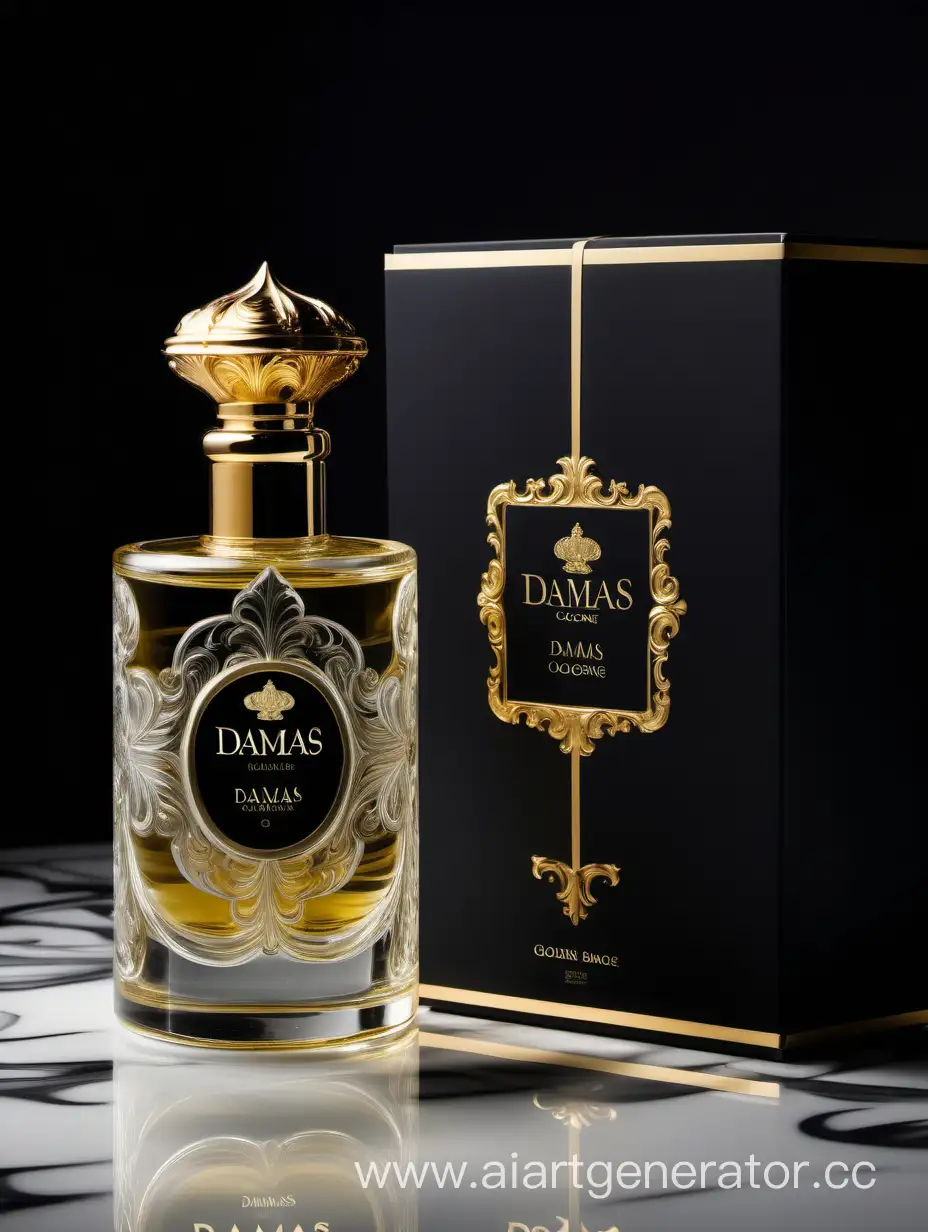 Luxurious-Damas-Cologne-Display-in-Elegant-Baroque-Setting