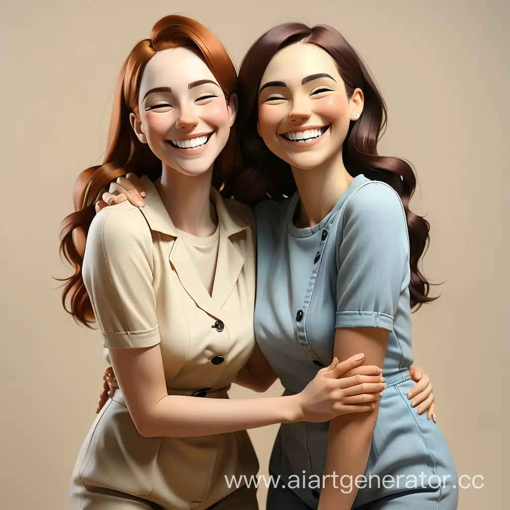 Joyful-Embrace-Two-Women-Smiling-Together