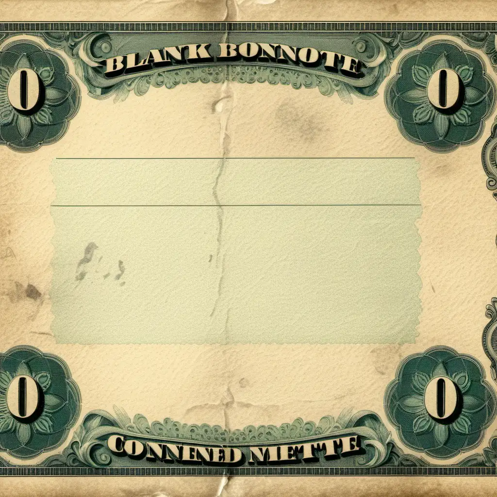 Vintage Blank Banknote with Paper Texture Background