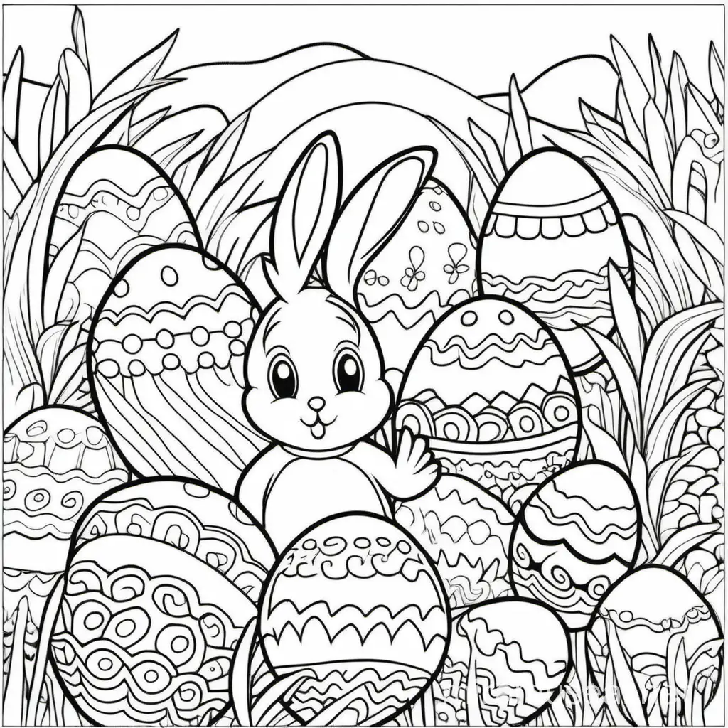 Joyful Easter Bunny and Egg Coloring Fun
