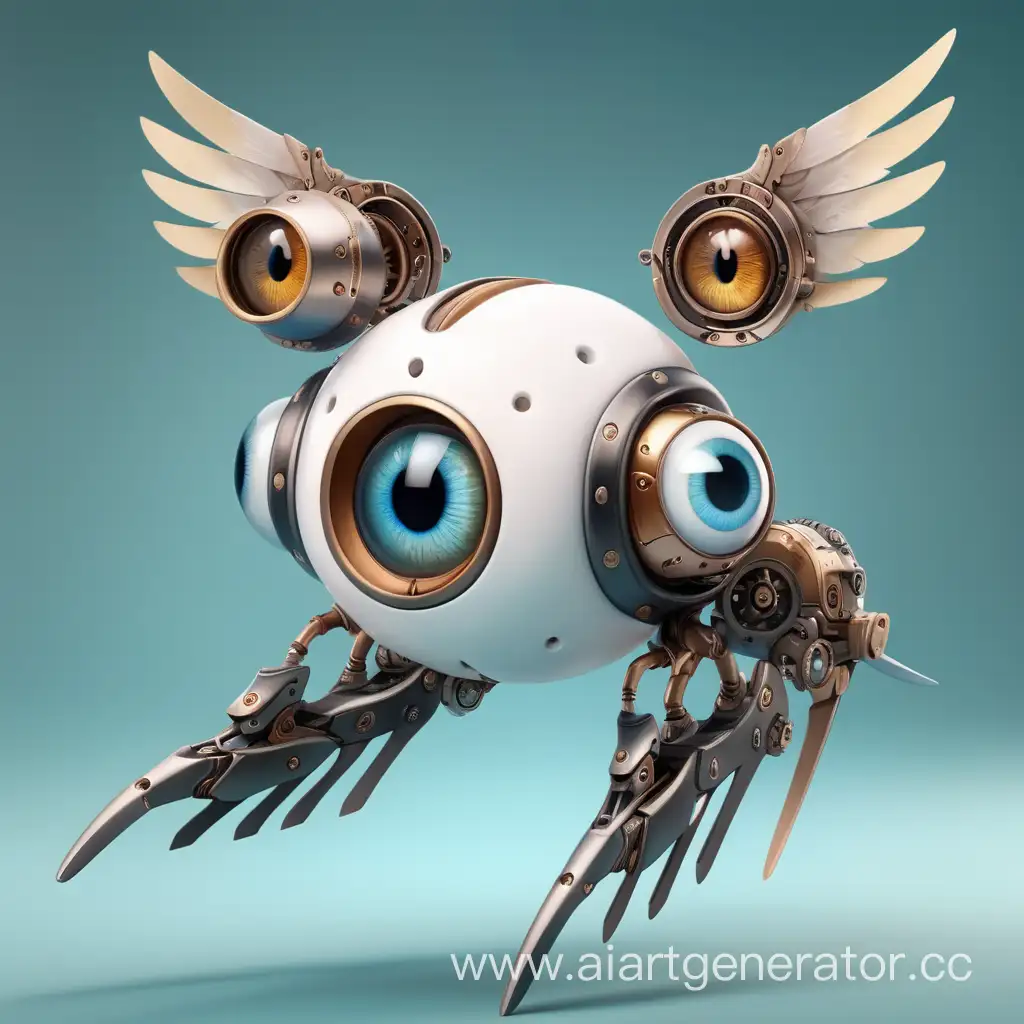 Mechanical-Flying-Eye-with-Wings-and-Paws