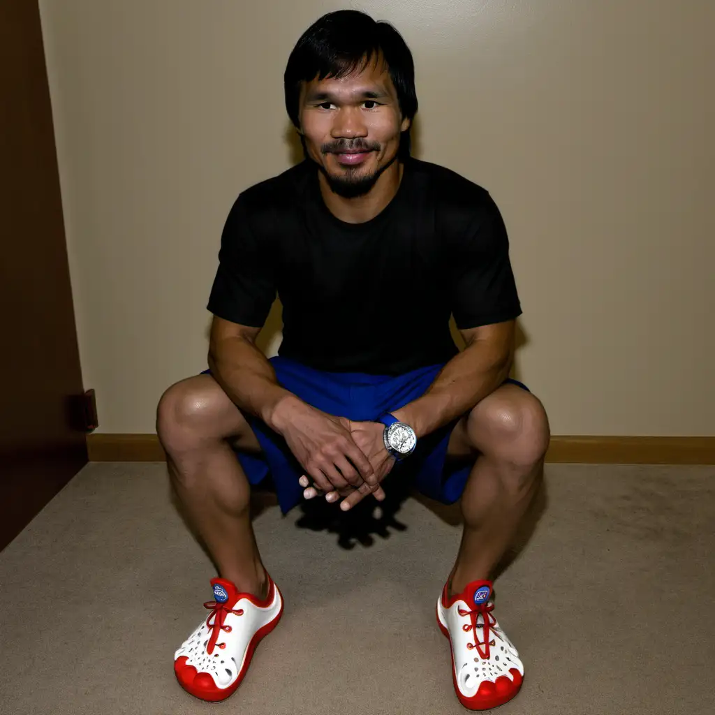 Manny Pacquiao Stylishly Sports Crocs for a Casual Statement
