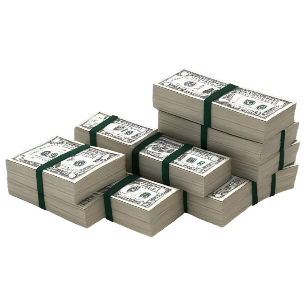 PNG Image of a Stack of Dollars Enhancing Visual Clarity and Online ...