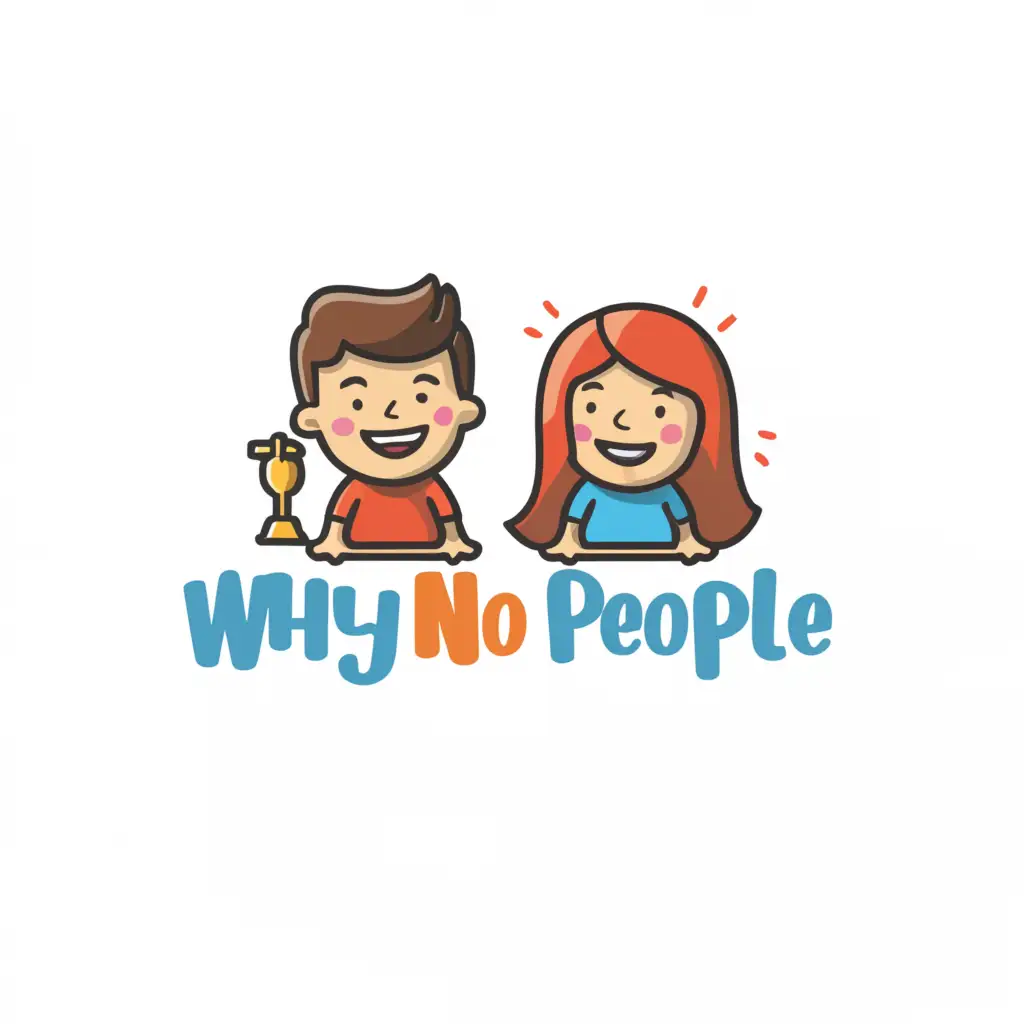 a logo design,with the text "whynopeople", main symbol:boy and girl Live video show,Moderate,clear background