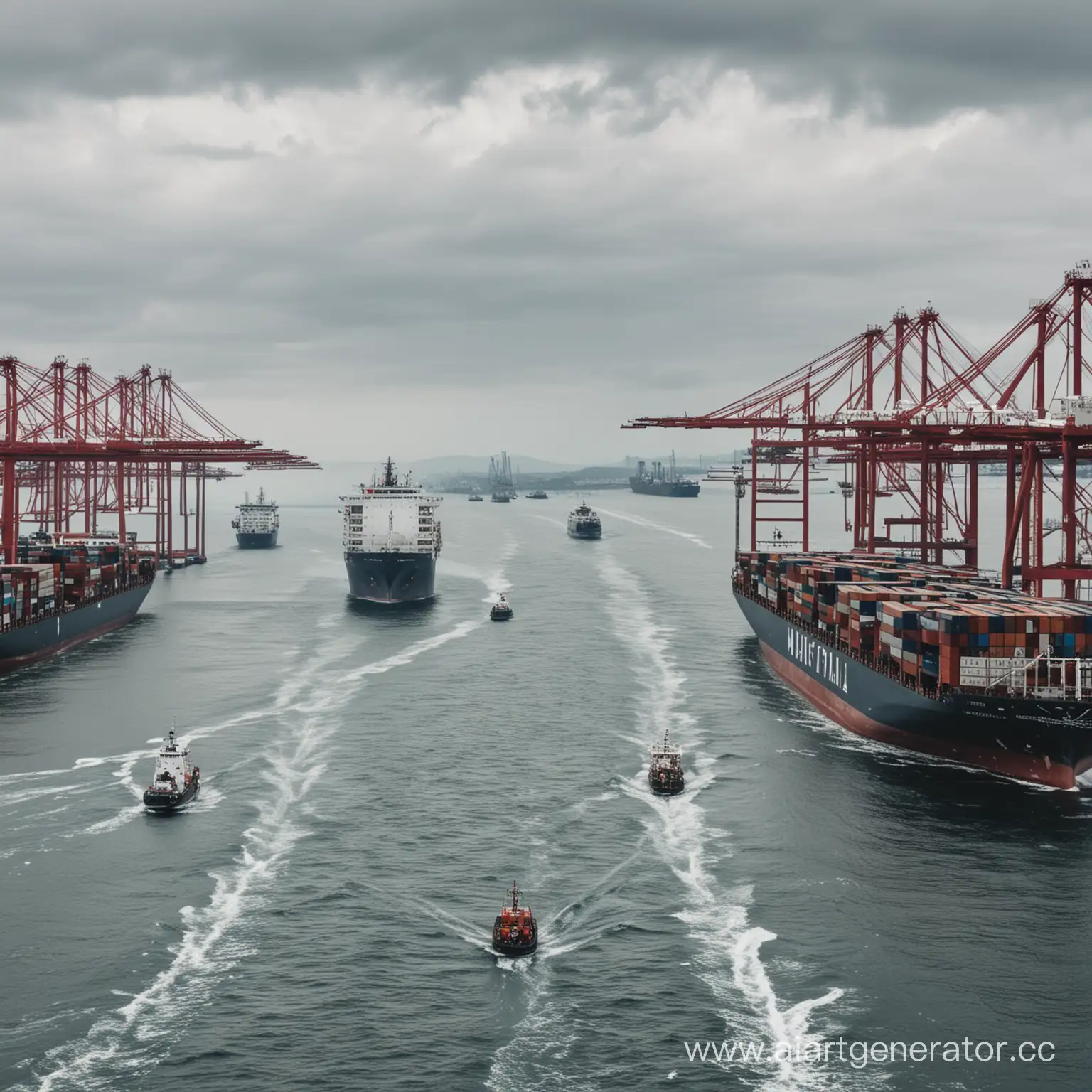 Navigating-Challenges-in-Maritime-Logistics-Ships-at-Sea-Amidst-Stormy-Weather
