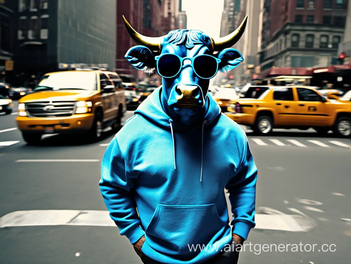 Stylish-Bull-in-Blue-Sweatshirt-Posing-in-New-York-City