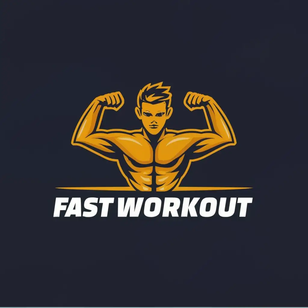 LOGO-Design-For-Fast-Workout-Dynamic-Abs-Silhouette-with-Bold-Typography-for-Sports-Fitness-Industry