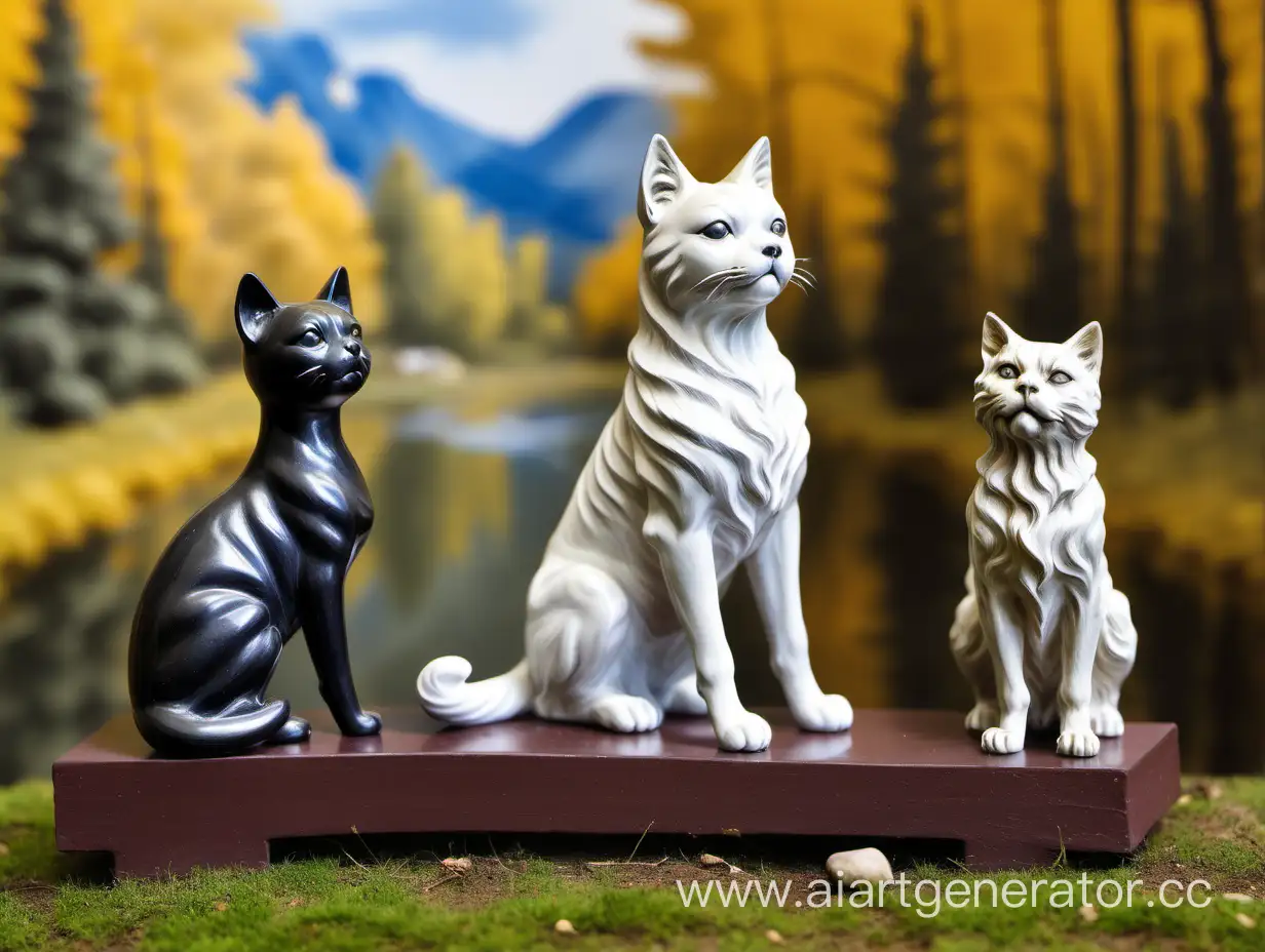 Cat-and-Dog-Statuette-by-Nature-Painting