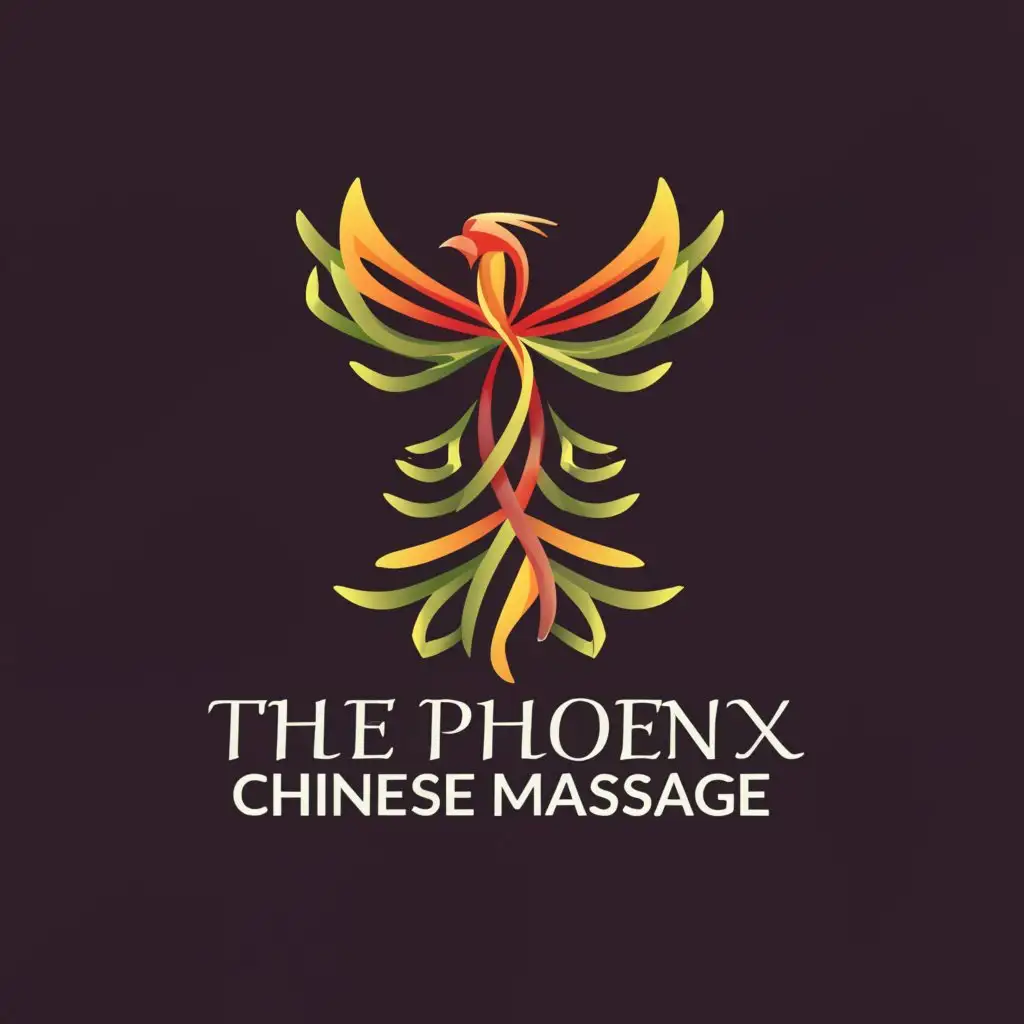 LOGO-Design-For-The-Phoenix-Chinese-Massage-Elegant-Phoenix-Symbol-with-Moderate-Text-for-Beauty-Spa-Industry