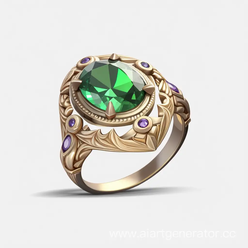 ring with green stone game assets without backgroung png