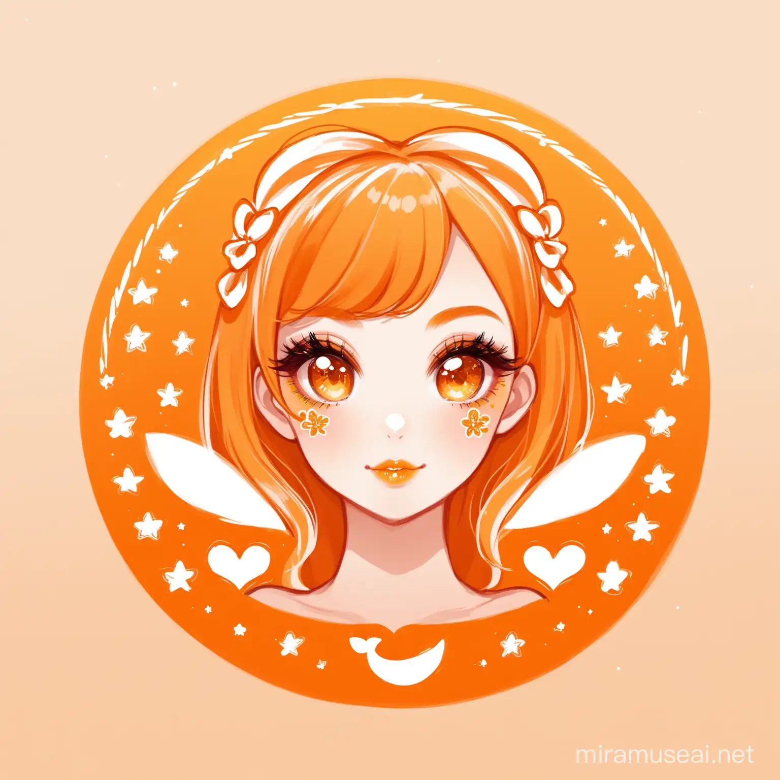 a girly orange logo for nail artist profile page.