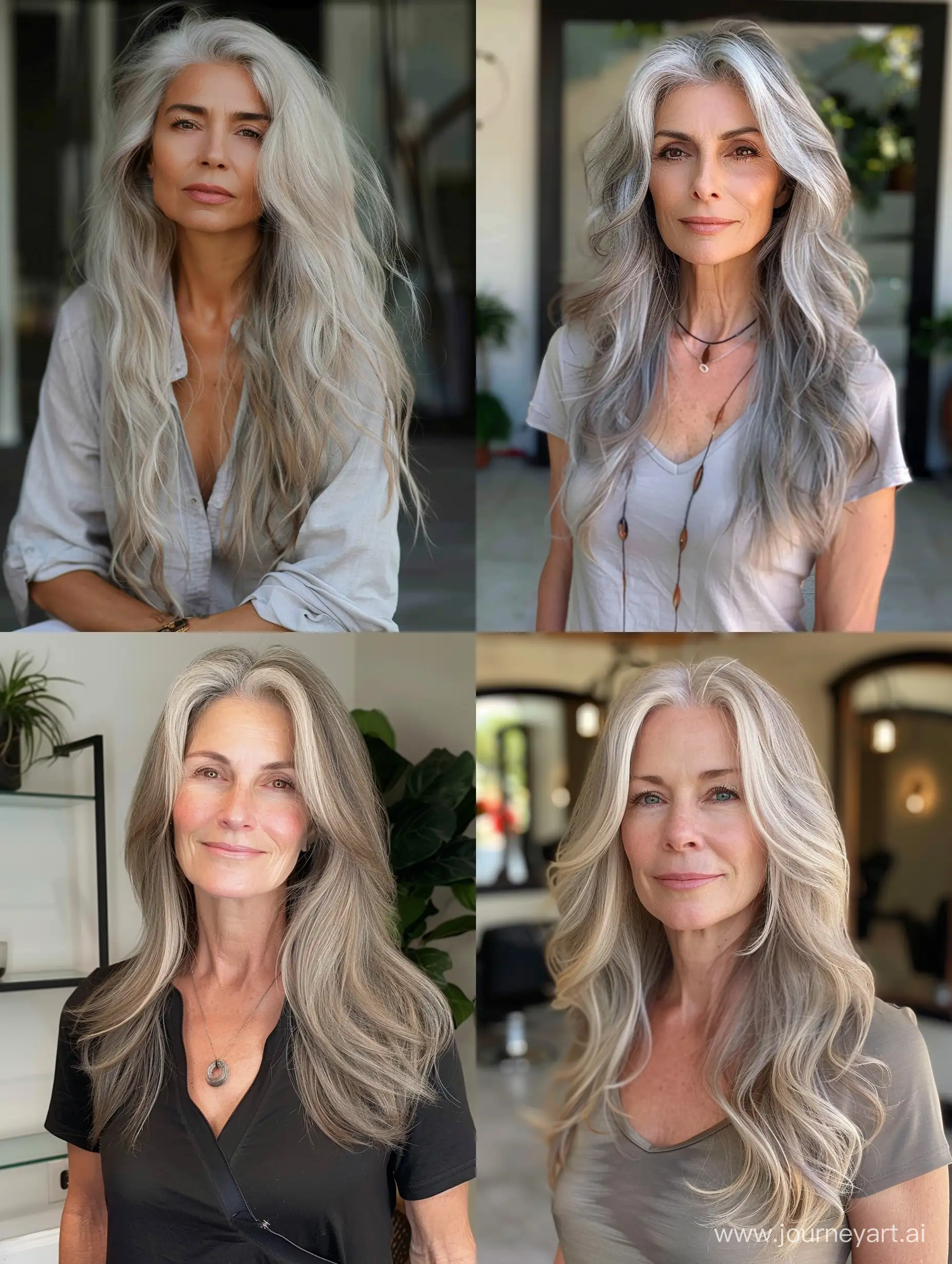 trendy long haircuts for women over 50 for 2024
