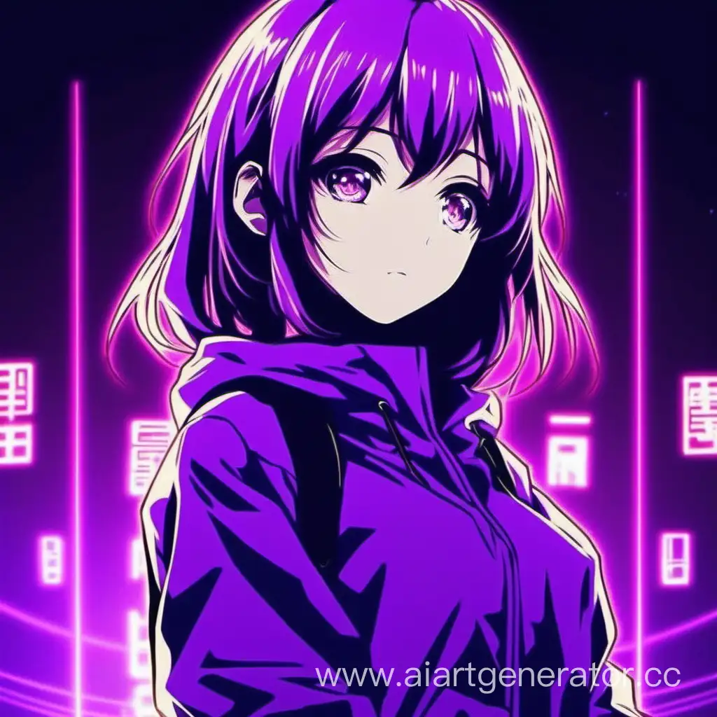 Enchanting-Anime-Wallpapers-Featuring-a-Radiant-Girl-in-Vibrant-Purple-Neon-Colors