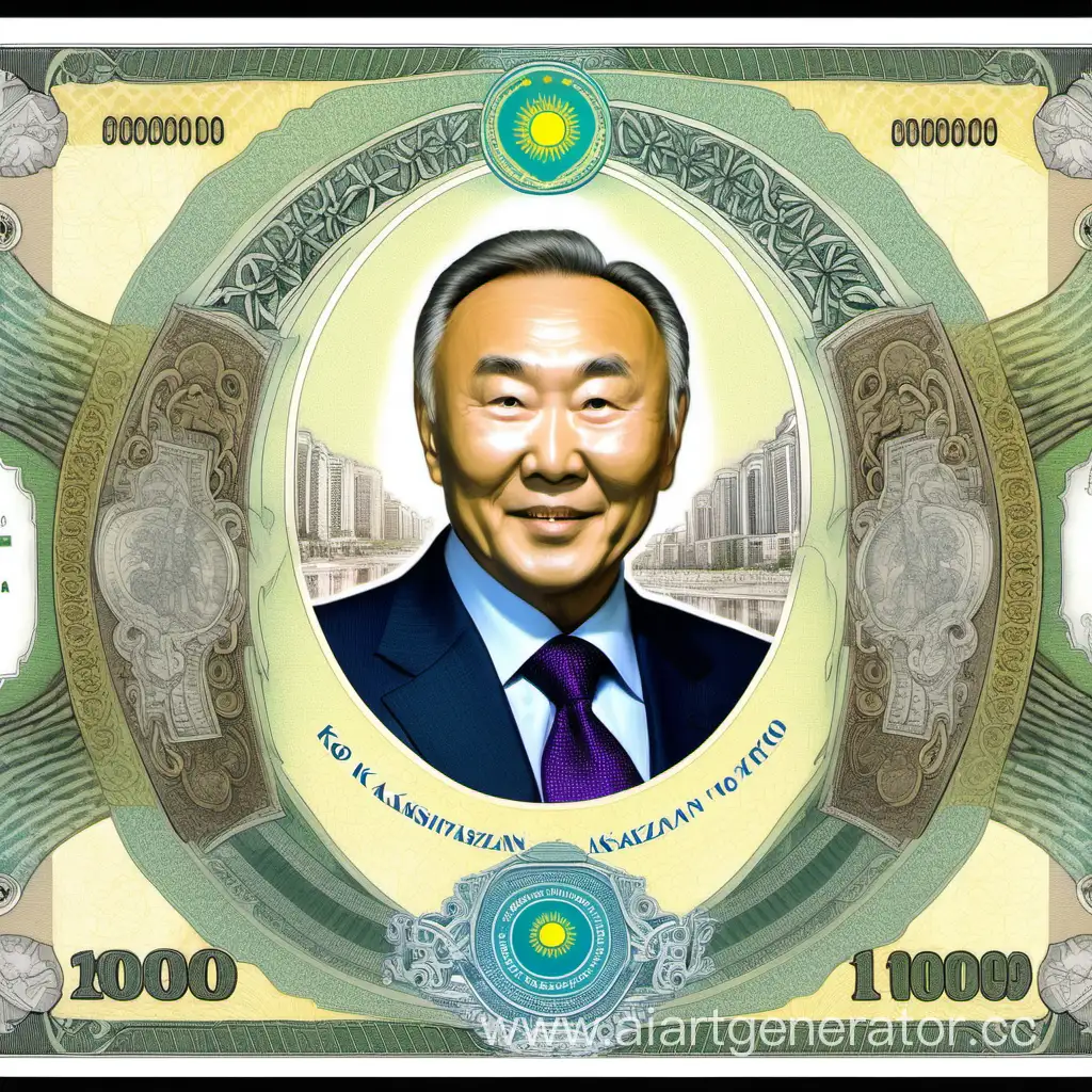 нарисуй красивую купюру для Казахстана с Назарбаевым
