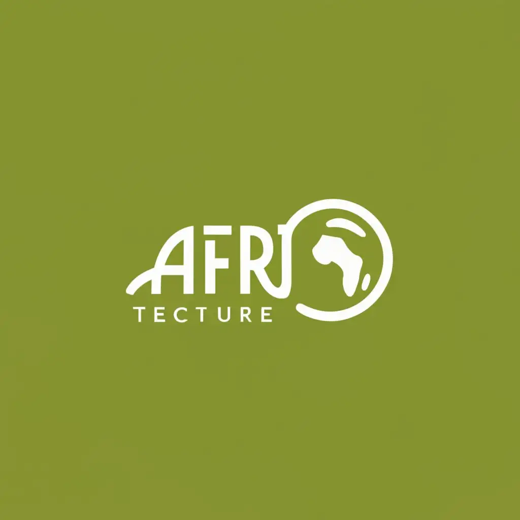 logo, African, with the text "Afrö Arch tecture", typography, be used in fashion industry, black white