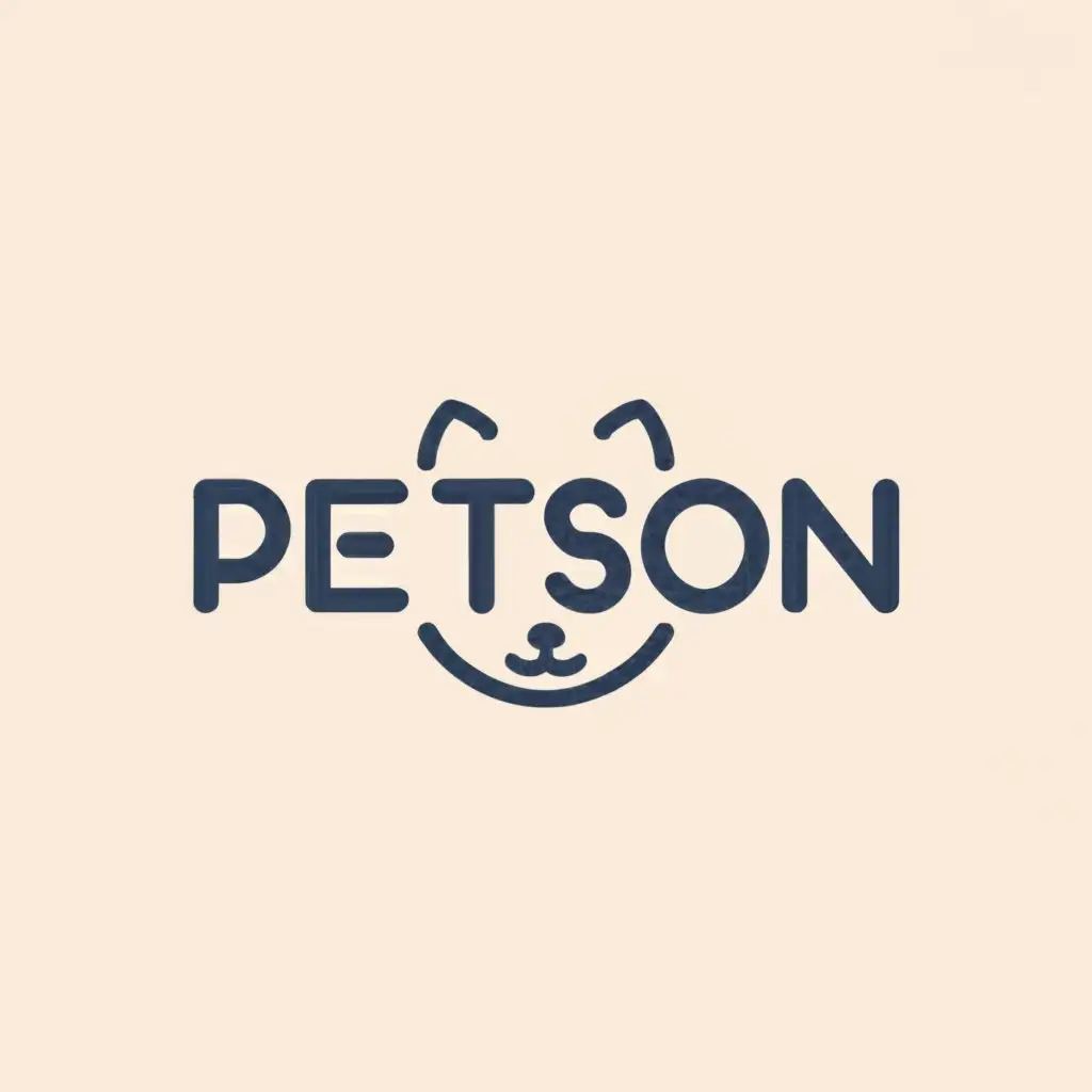 a logo design,with the text 'Petson', main symbol:pet,Minimalistic,be used in Animals Pets industry,blueaccent background