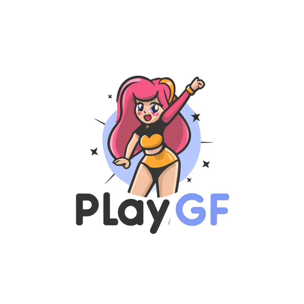 LOGO-Design-For-PlayGF-Bold-Text-with-Cam-Girl-Silhouette-on-Clear-Background