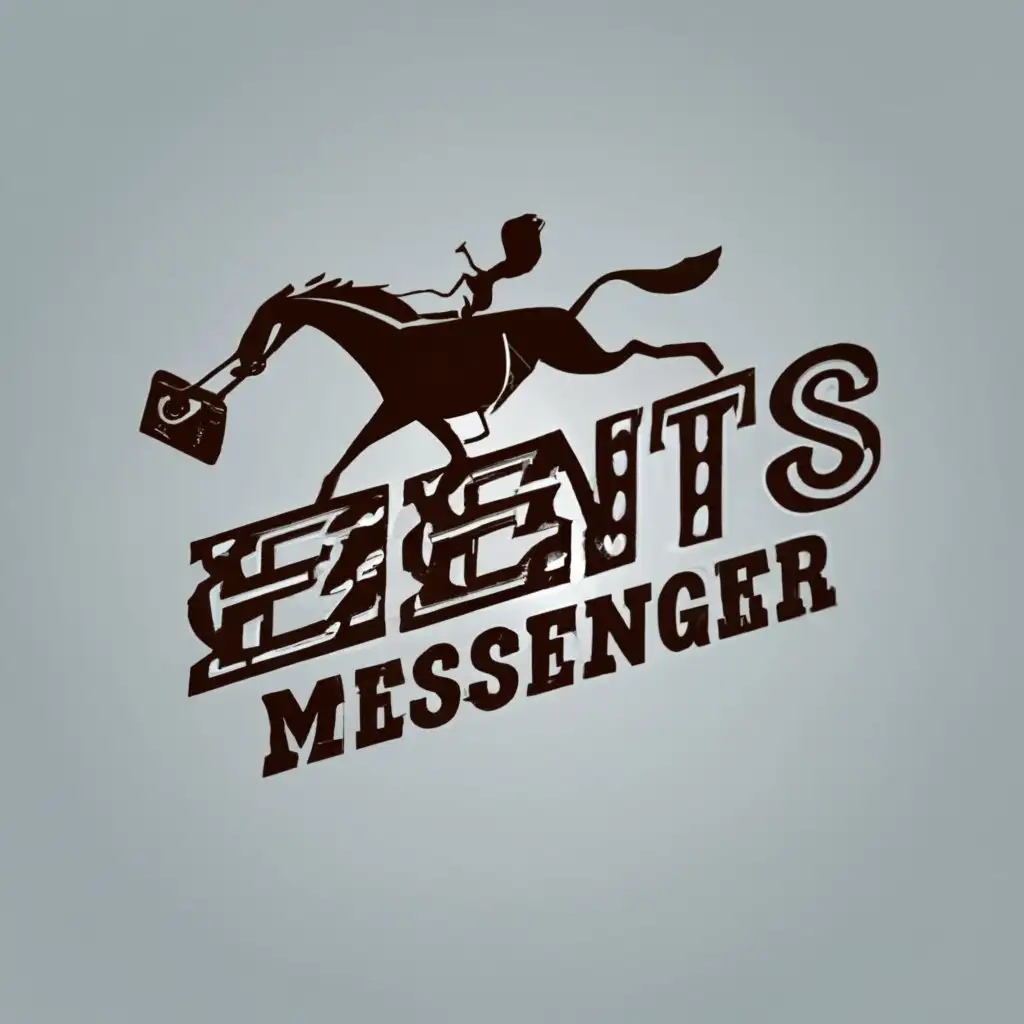 logo, fast horse, with the text "Messenger", typography, be used in Events industry