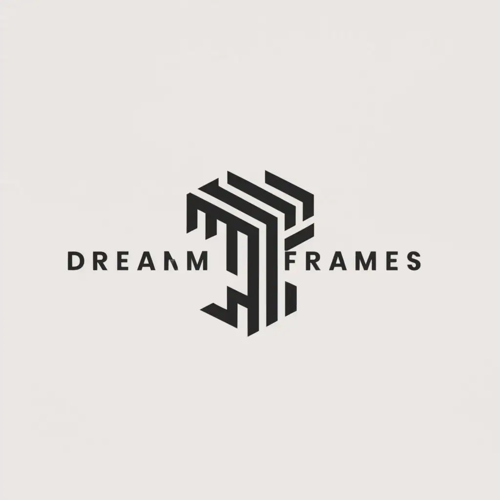 a logo design,with the text "DREAMFRAMES", main symbol:DF,Minimalistic,clear background