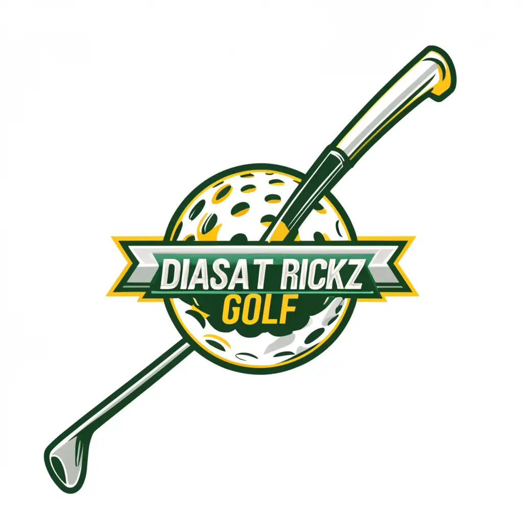 a logo design,with the text "DisasTrickz Golf", main symbol:Golfclubs, Golfball,Moderate,be used in Sports Fitness industry,clear background