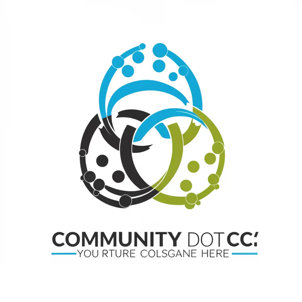 a logo design,with the text "Community DOT CIC", main symbol:create a logo, called "Community DOT CIC",  create a symbolic logo for brand identification of for a Non-Profit organization. The name is "Community DOT CIC".

- We are using Blue, Black and white color. We need a design that instantly communicates our brand's essence, contributing to our unique brand identity.
- The logo should be symbolic in style.
- Feel free to use your creative judgment that you believe best represents our brand.
 specifically in creating symbolic logos
 aesthetic interpretation of our brand,complex,be used in Nonprofit industry,clear background