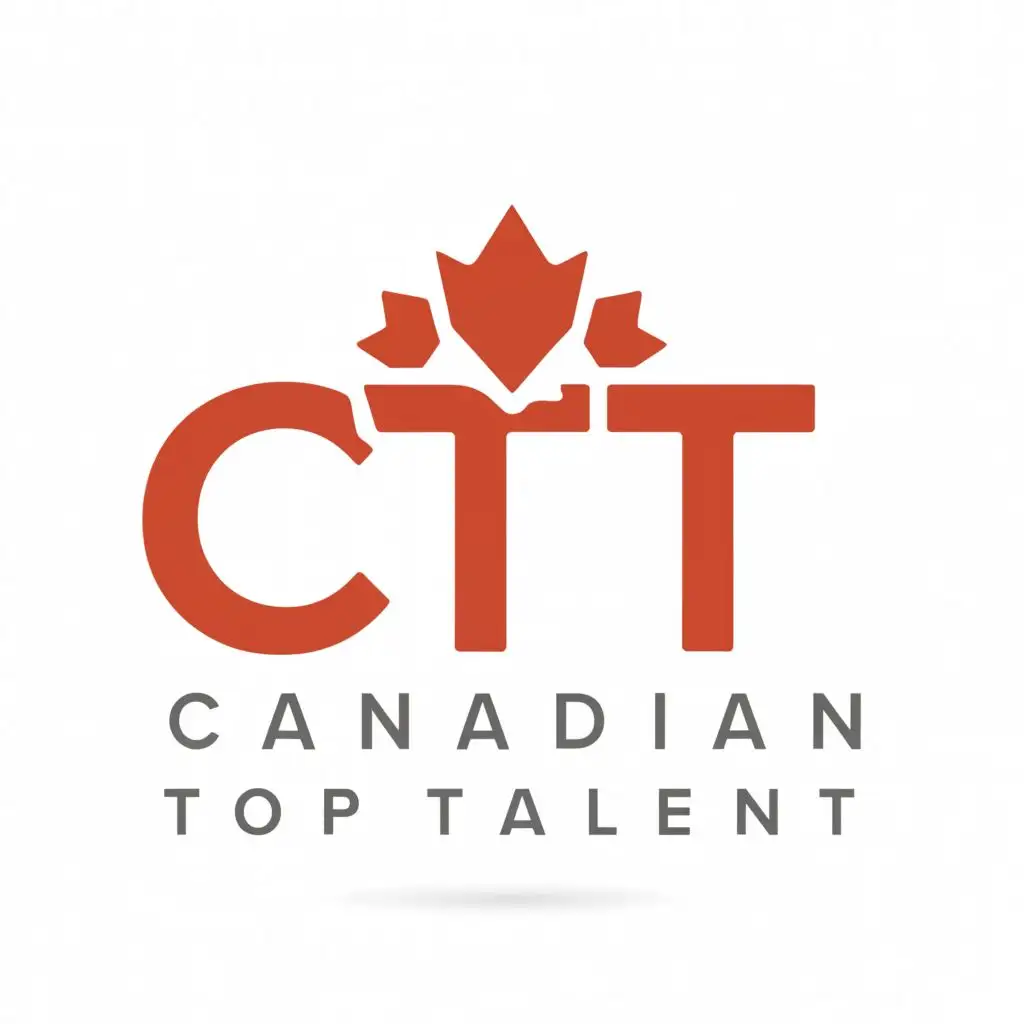 a logo design,with the text "Canadian Top Talent", main symbol:CTT,Minimalistic,be used in Events industry,clear background