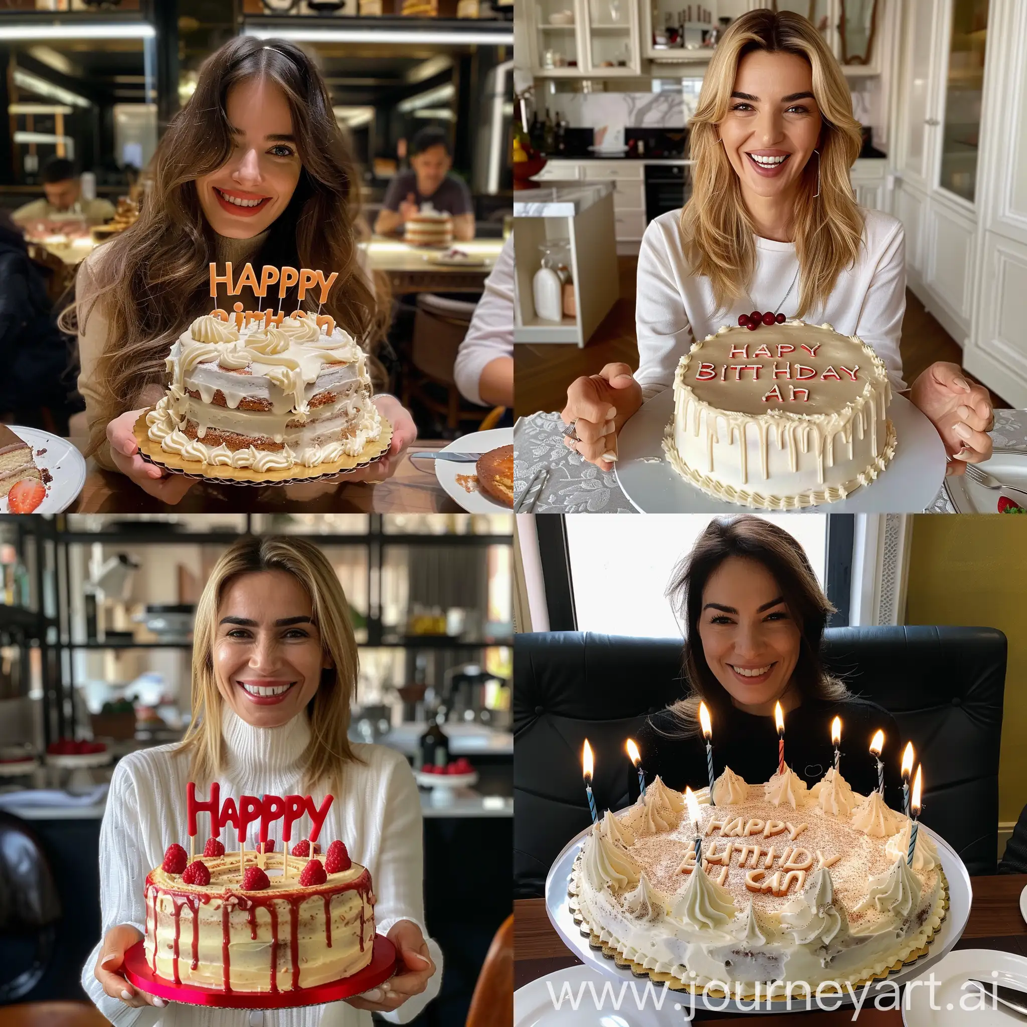 Sibel can the Turkish singer has a happy birthday cake