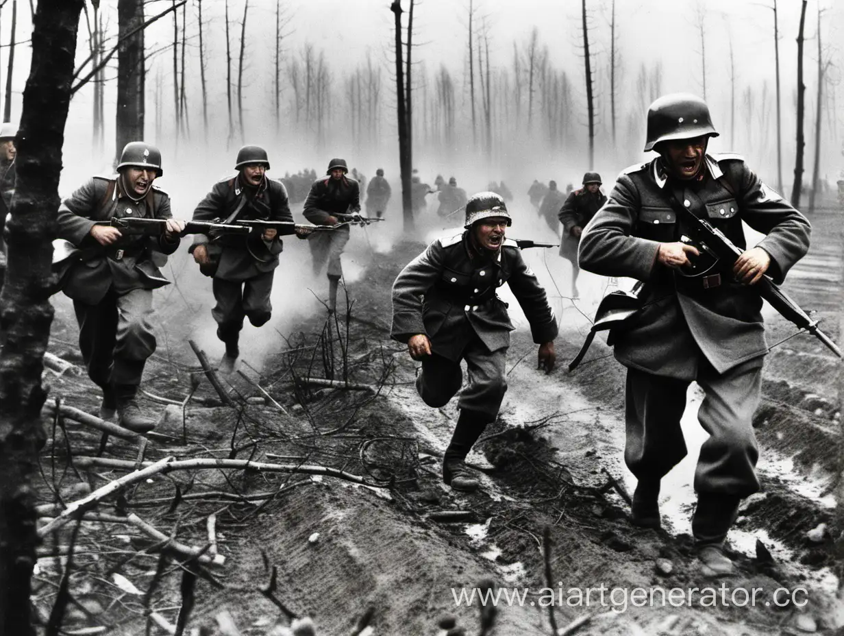 немецкие солдаты в бою с советскими солдатами во время второй мировой войны
