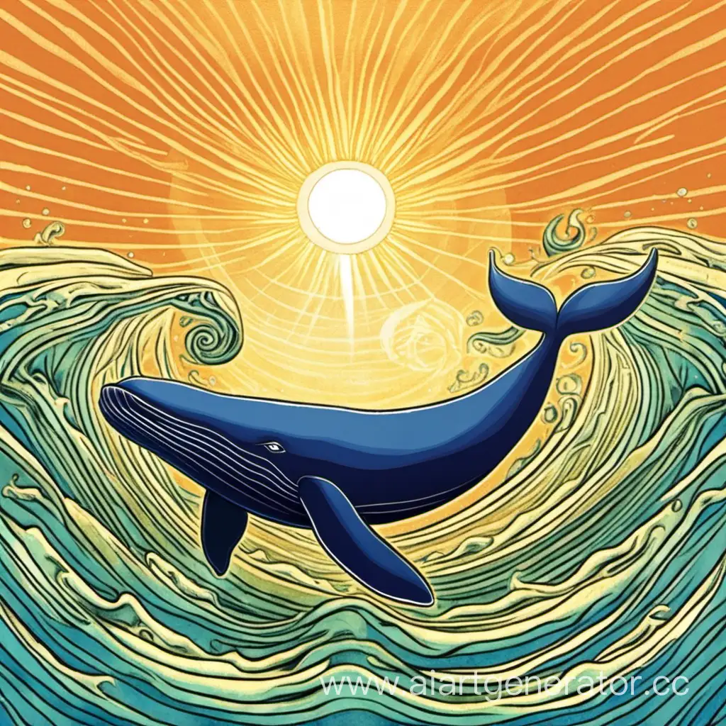 Sunset-Encounter-Majestic-Whale-Swimming-Under-Golden-Rays