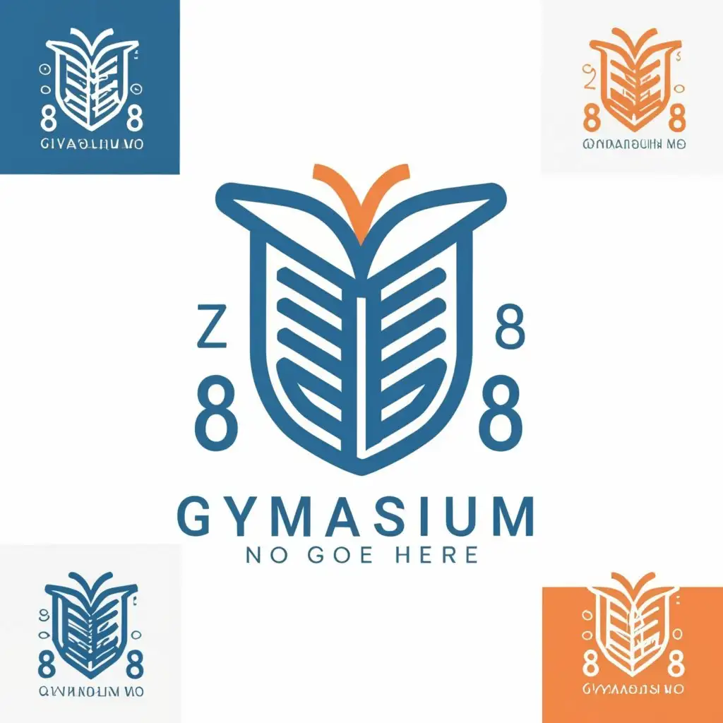 a logo design,with the text "Gymnasium No. 8", main symbol:education knowledge,Minimalistic,be used in Education industry,clear background