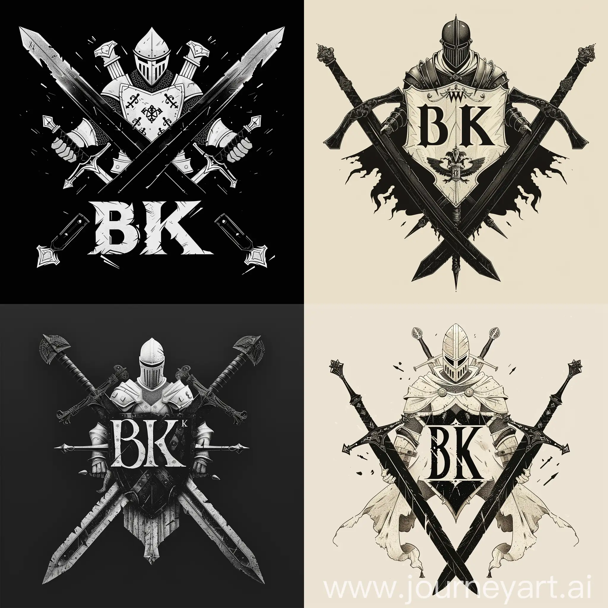 Black-Knight-Swords-Logo-Design-with-Gothic-Font