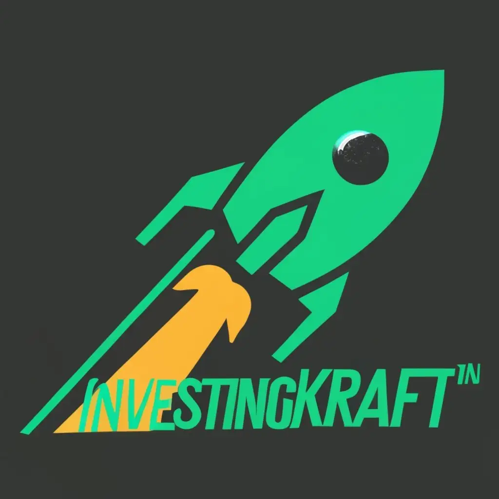 LOGO-Design-For-InvestingKraft-Dynamic-Rocket-and-Stock-Chart-Fusion-with-Finely-Crafted-Typography