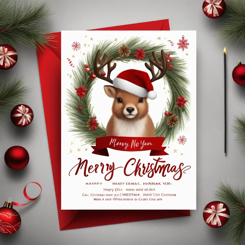 Elegant Holiday Greetings with Festive Christmas and New Year Card